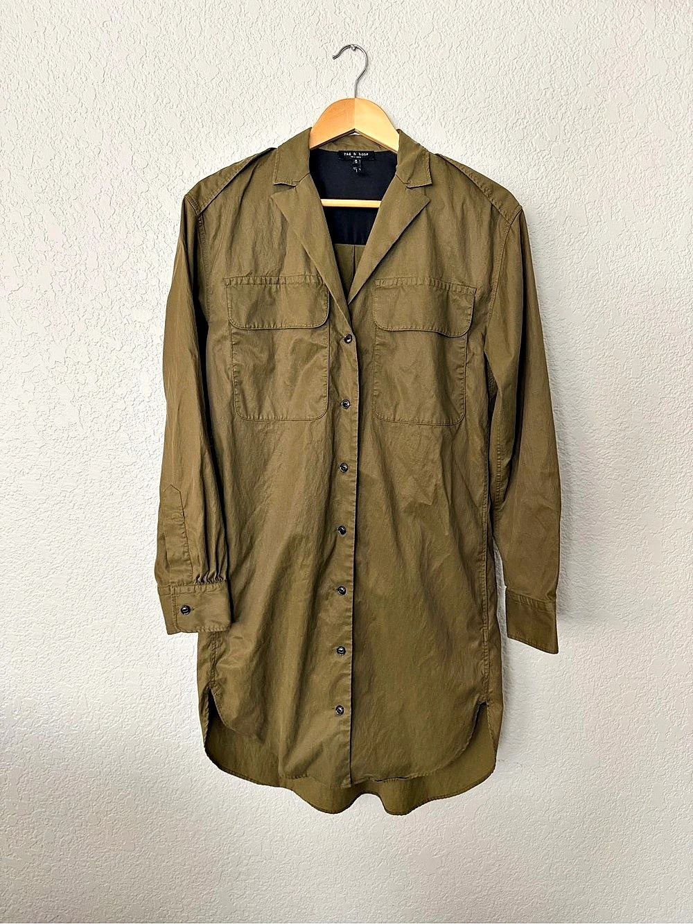 rag & bone Utility Shirt Dress in Green Size Medium
